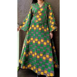 LADDI NWT INDIAN BATIK BLOCK PRINT DRESS AFRICAN STYLE ONE SIZE